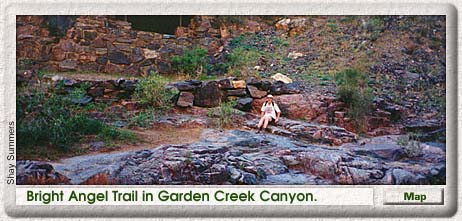 Bright Angel Trail in Garden Creek Canyon. Bright Angel Trail in Garden Creek Canyon.