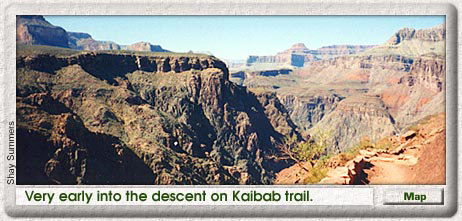 Very early into descent on Kaibab trail.