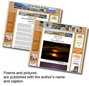 Poems and pictures are published with the author's name and caption.