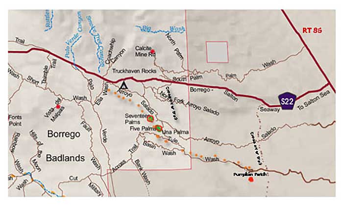 Map of Borrego Badlands