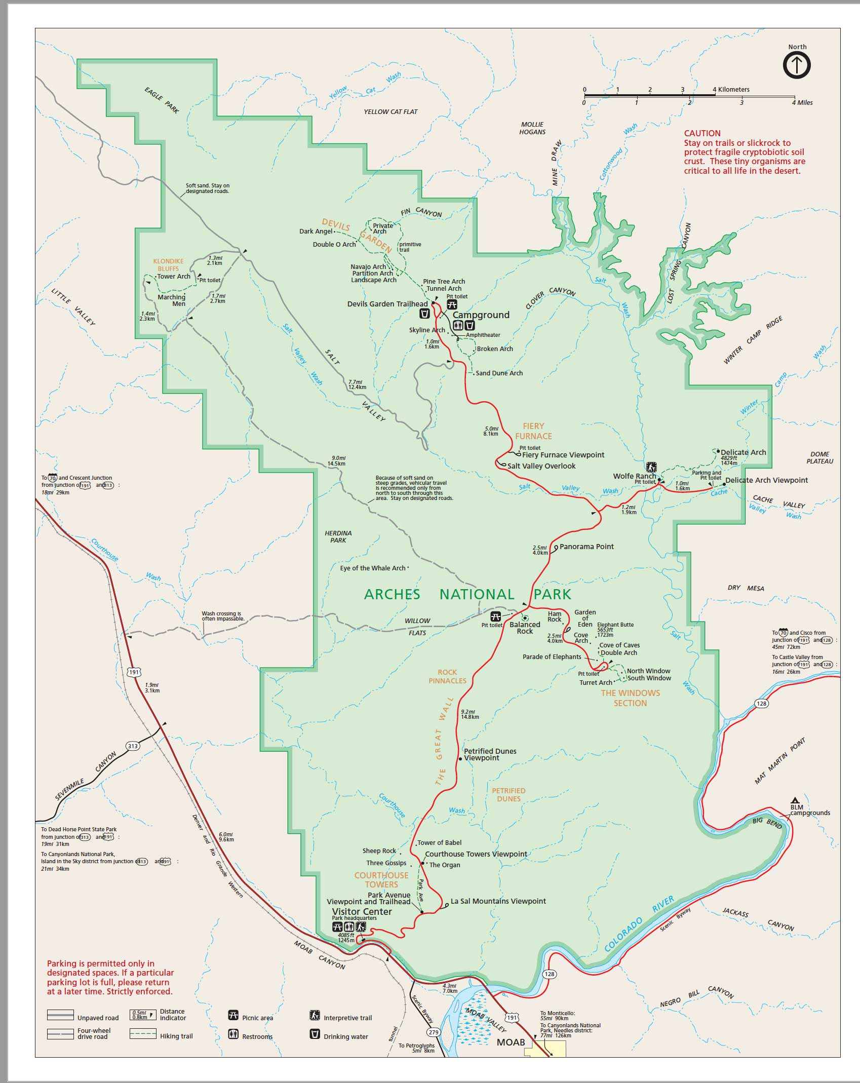 Arches National Park Climate Geography Map Desertusa