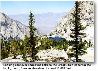 East over Lone Pine to the Great Basin Desert.