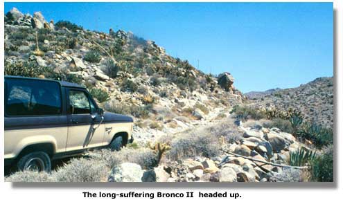 The Bronco heads up the hill.