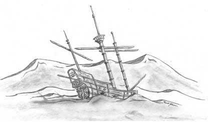 The ship lost in the desert sands