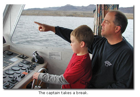 The captain takes a break.