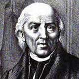Early black and white portrayal of Father Hidalgo