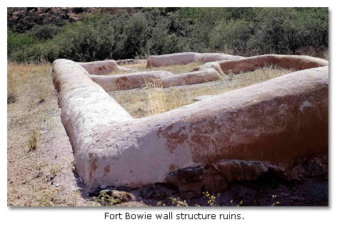 Fort Bowie wall structure ruins.