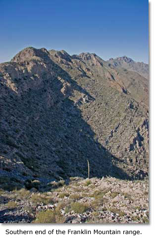 Southern end of the Franklin Mountain range.