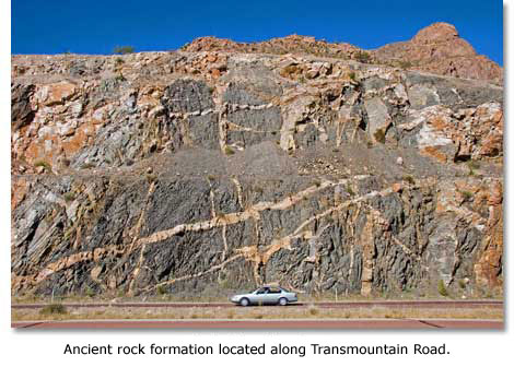 Ancient rock formation located along Transmountain Road.