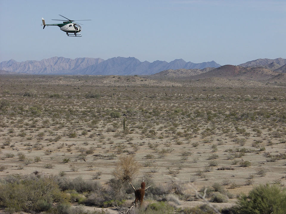 Border Patrol helicopter along El Camino del Diablo, 2004
