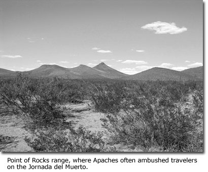 Point of Rocks range, where Apaches often ambushed travelers on the Jornada del Muerto.