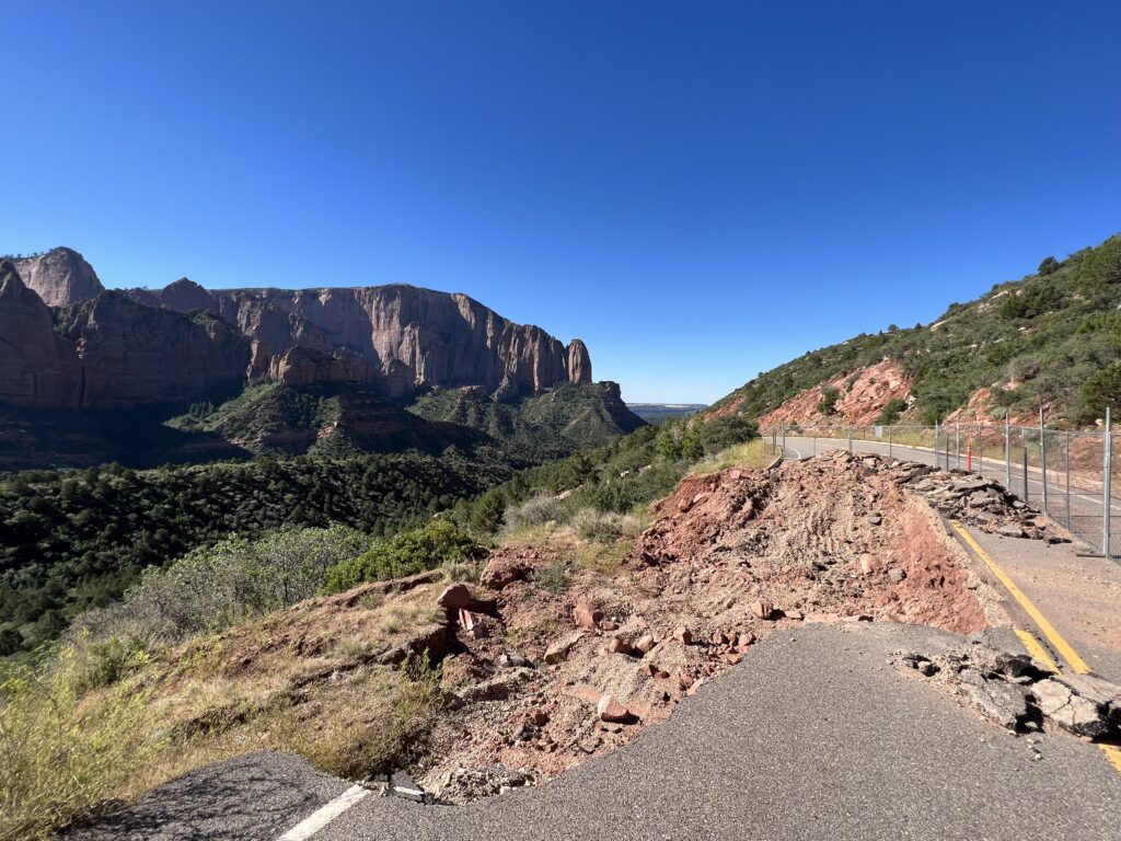Kolob Canyons Road Damage Zion National Park