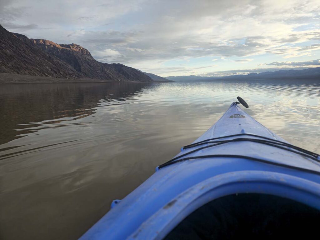 Kayaking at Badwater Basin on February 9, 2024. NPS/Michael Kohler