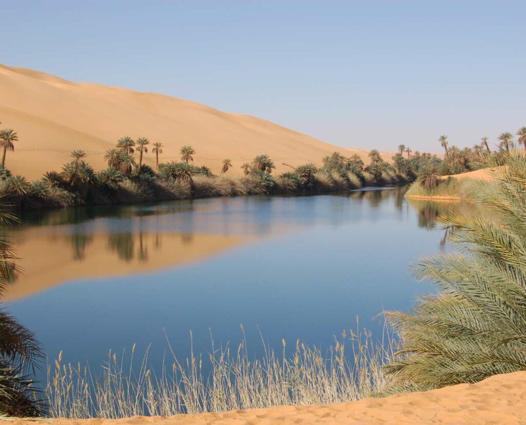 Oases Ubari Sand Sea, Sahara Desert, Libya.
Photo by Amanda Lewis/Getty Images.
