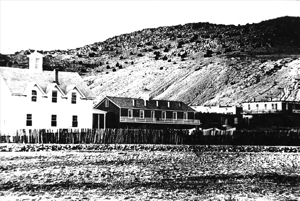 Historical Ojo Caliente Mineral Springs buildings. U.S. National Park Service - National Register of Historical Places. Public Domain.
