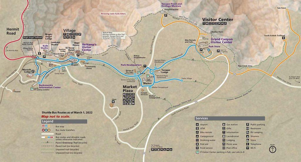 South Rim Map