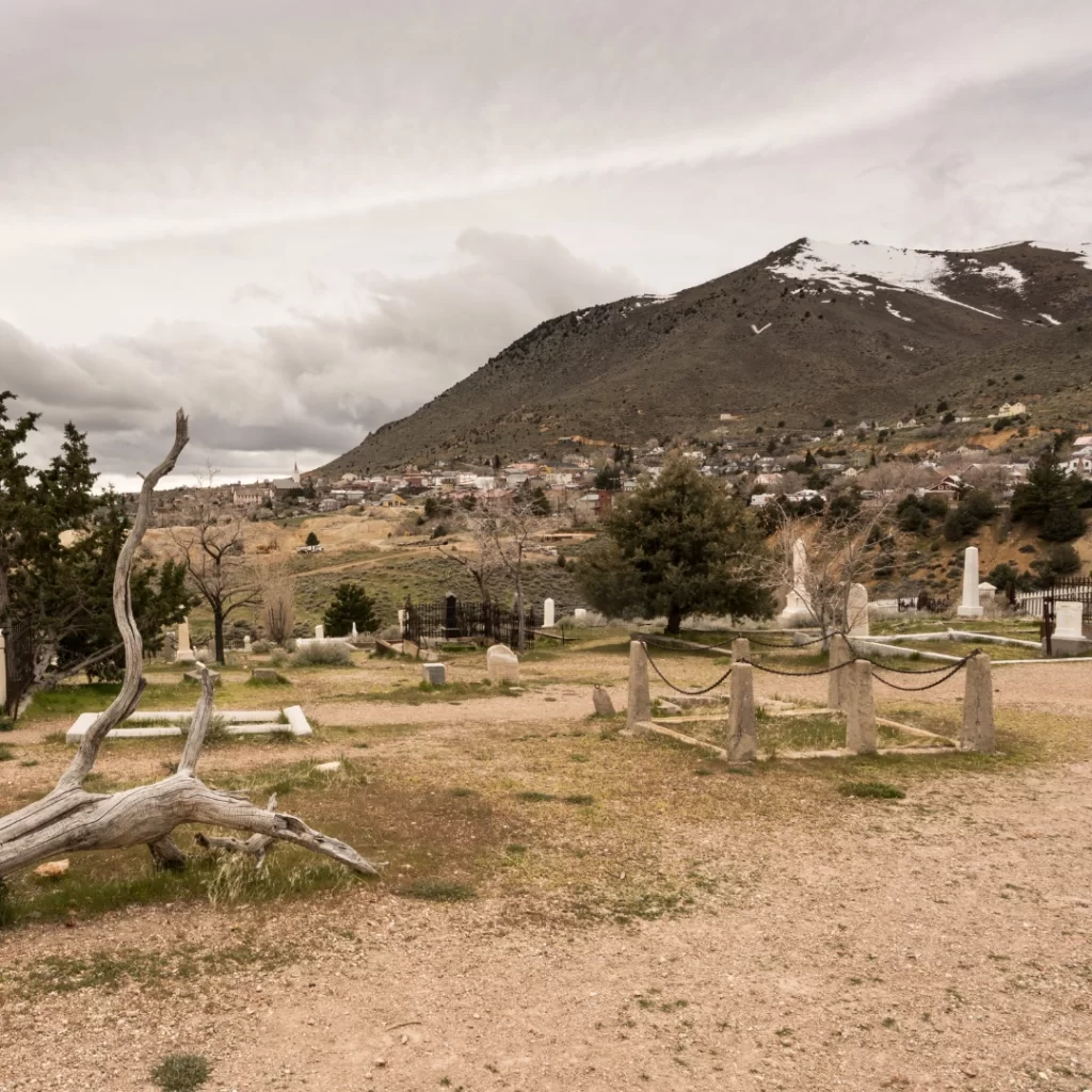 View of Virginia City from the old cemetery.
