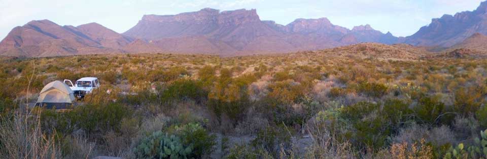 Primitive campsite in Big Bend National Park