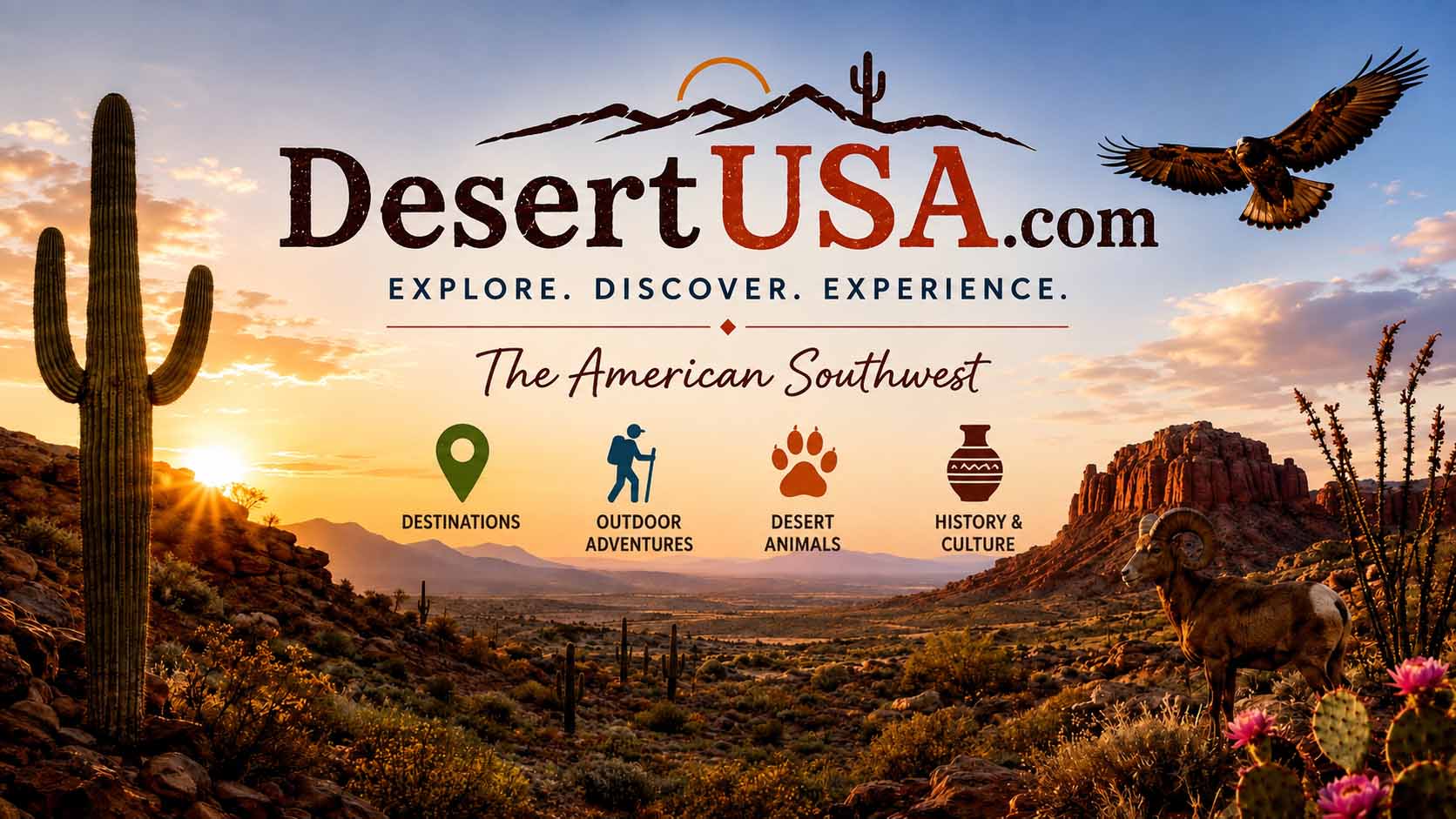 Graphic picture showing the Desert and it's many opportunities for adventure