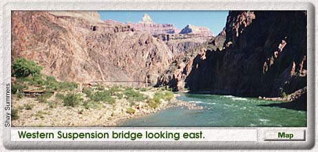 Western suspension bridge looking east.