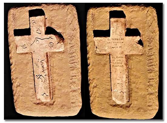 The Replica Stone Crosses in Position on the Post Road Map Replica