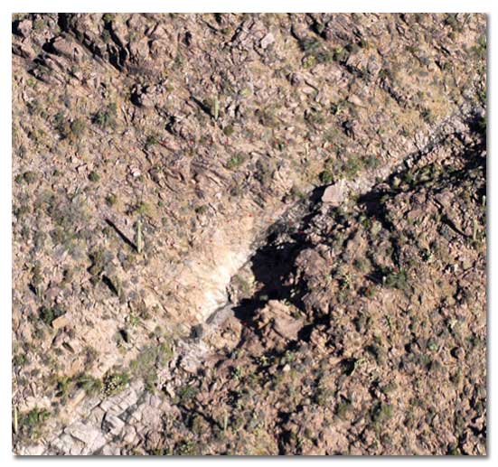 Mexican Hexagonal Mine Shaft on a Cliff Face