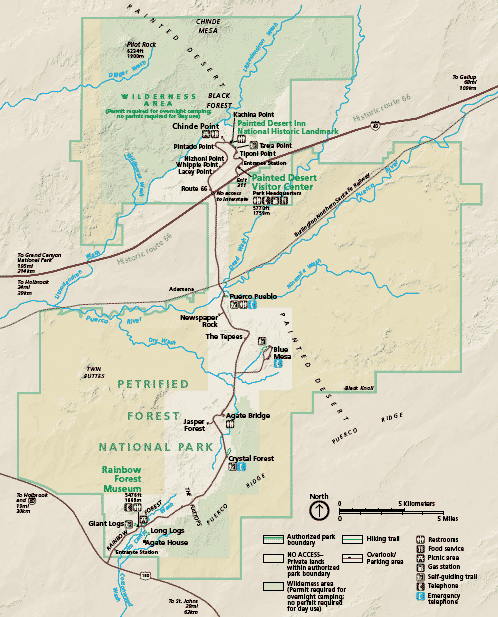 map of petrified forest np