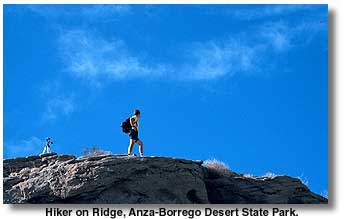 Hiker on Ridge, Anza Borrego Desert State Park