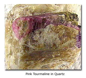 pink tourmaline in quartz