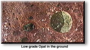 low grade opal in the ground